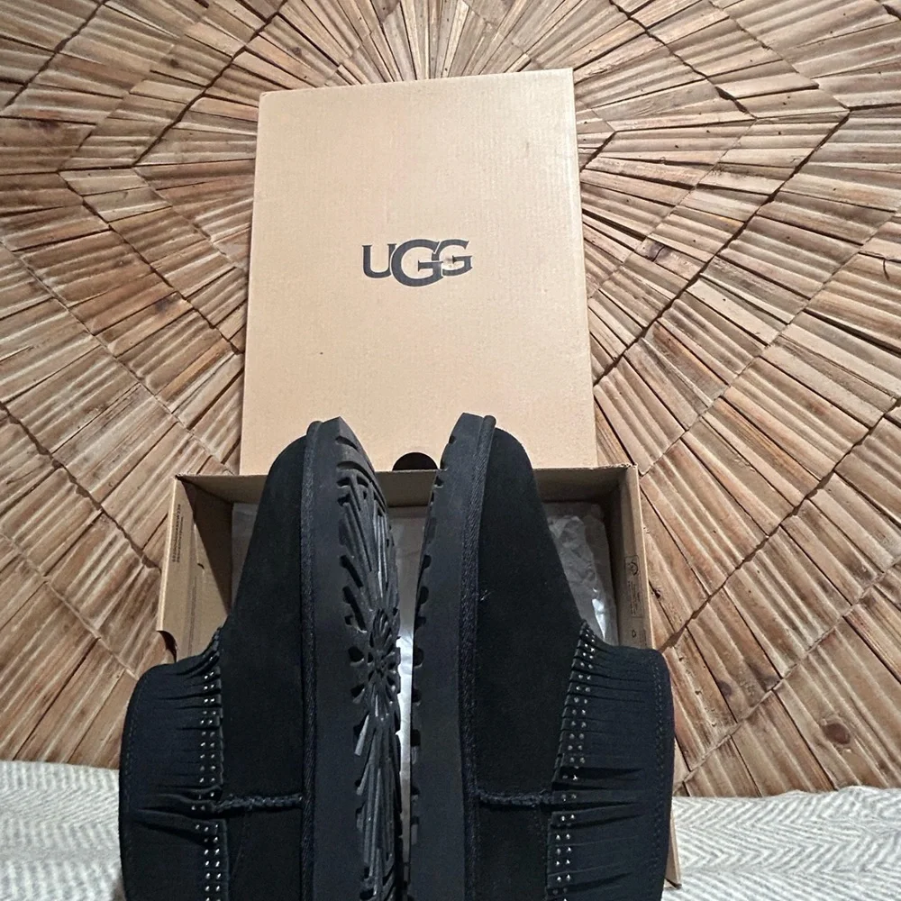 UGG Black Suede Fringe Boots - Picture 2 of 15